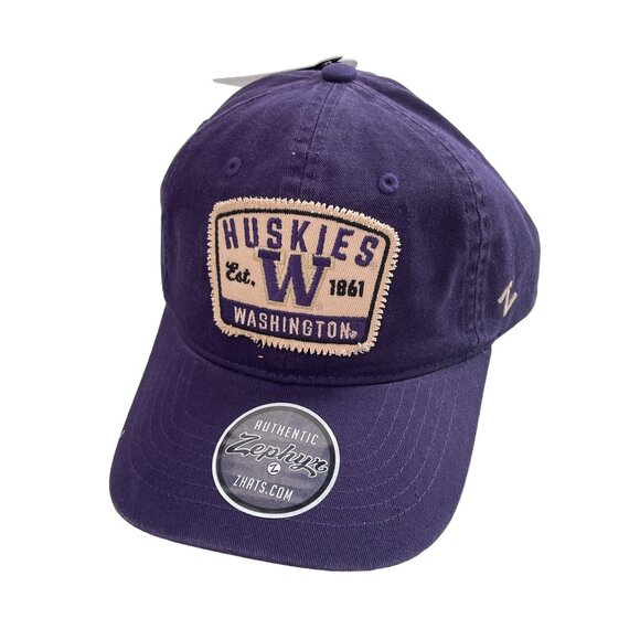 Zephyr Washington Huskies Baseball Cap OSFA Purple Adjustable Strap College NEW - Picture 1 of 5